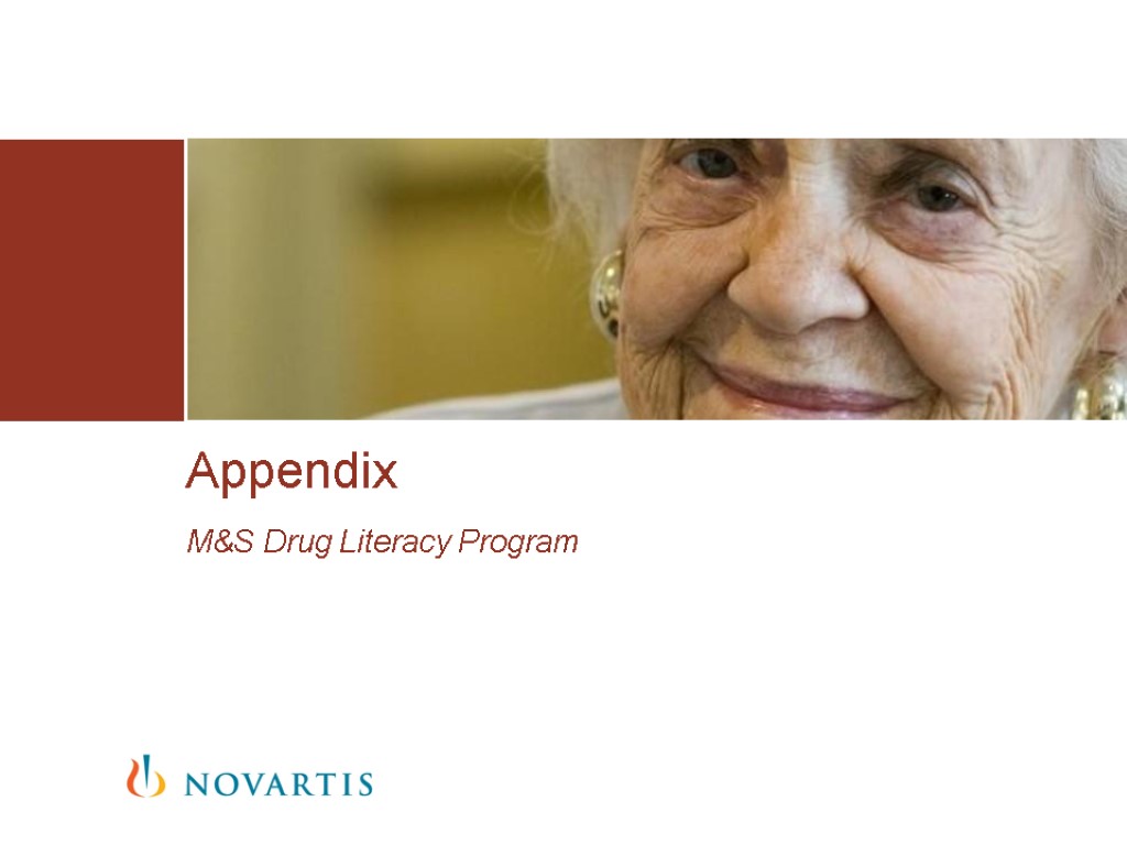 M&S Drug Literacy Program Appendix